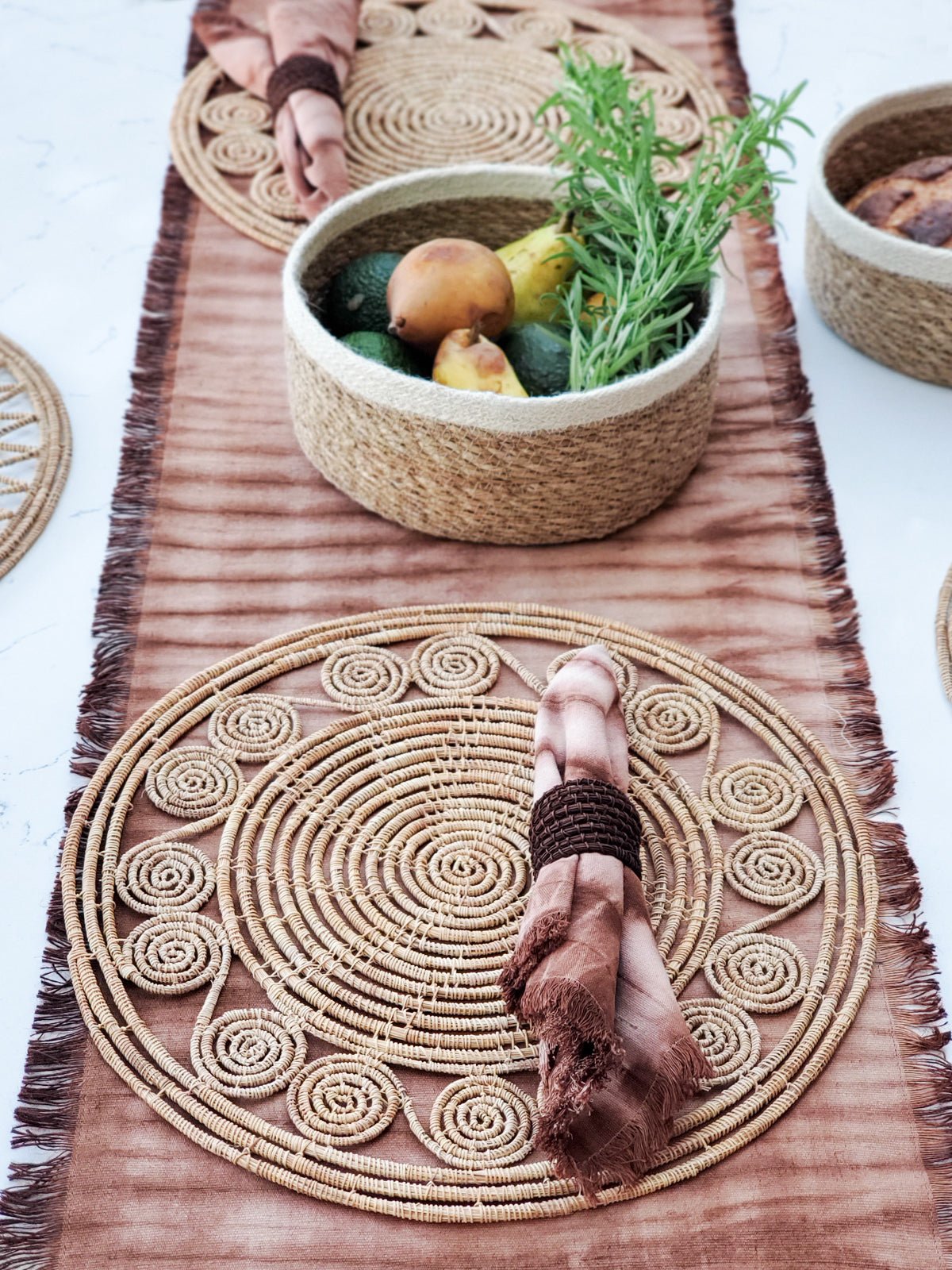 Bayu Woven Palm Fiber Placemat - Natural (Set of 2) - Terra Clara