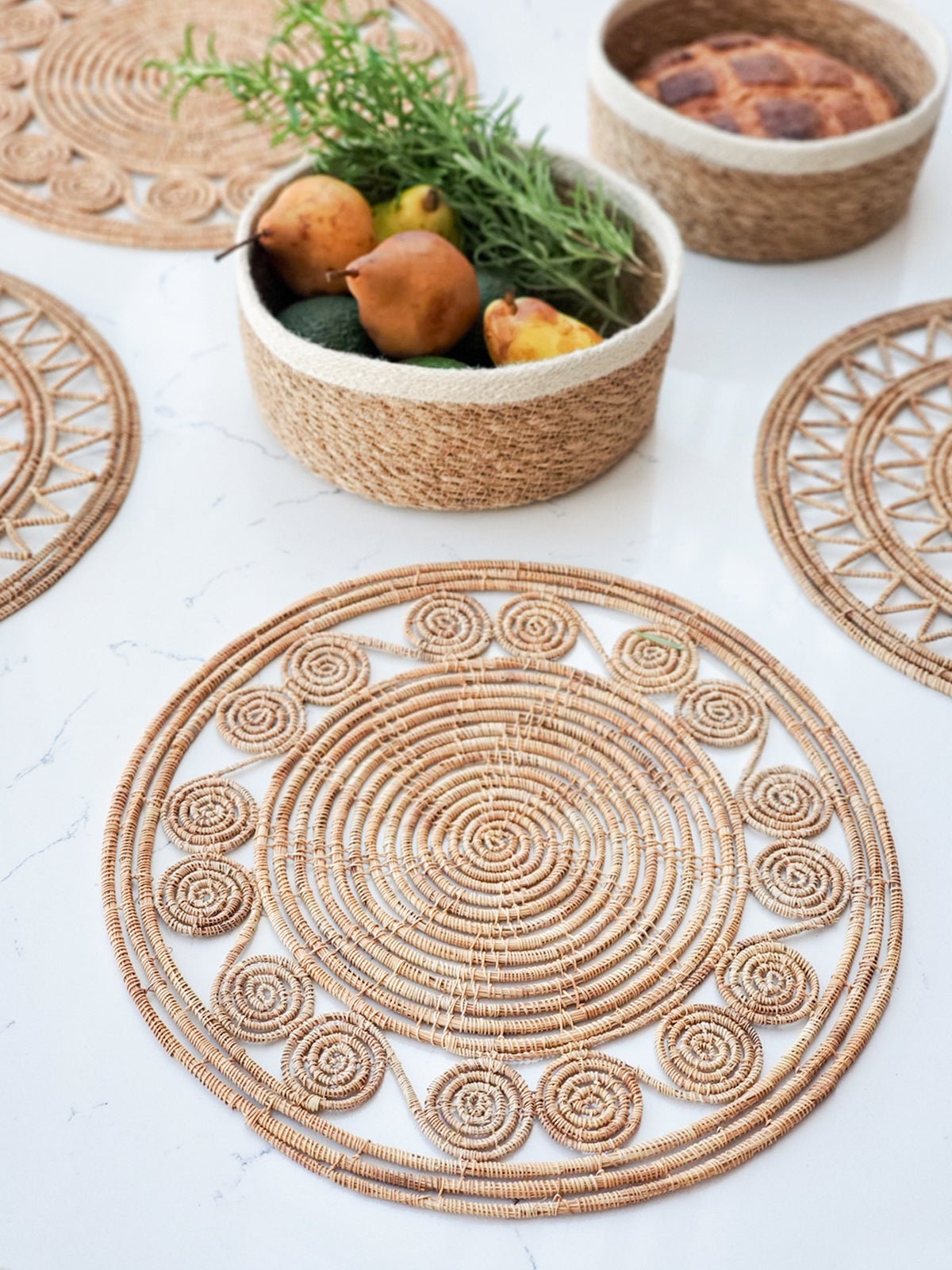 Bayu Woven Palm Fiber Placemat - Natural (Set of 2) - Terra Clara