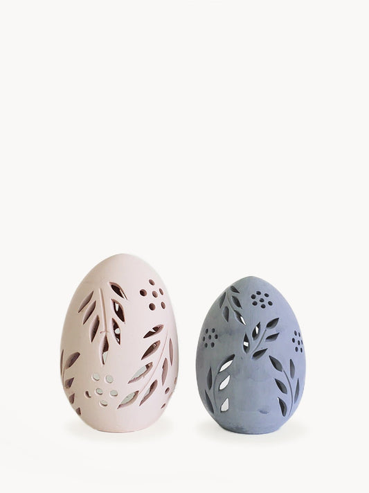 Terracotta Egg Lantern - Set of 2 - Terra Clara
